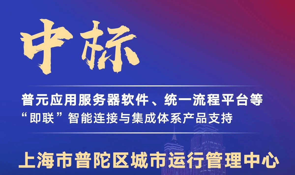 中标!普元支持上海市普陀区数智融合一体化基座建设