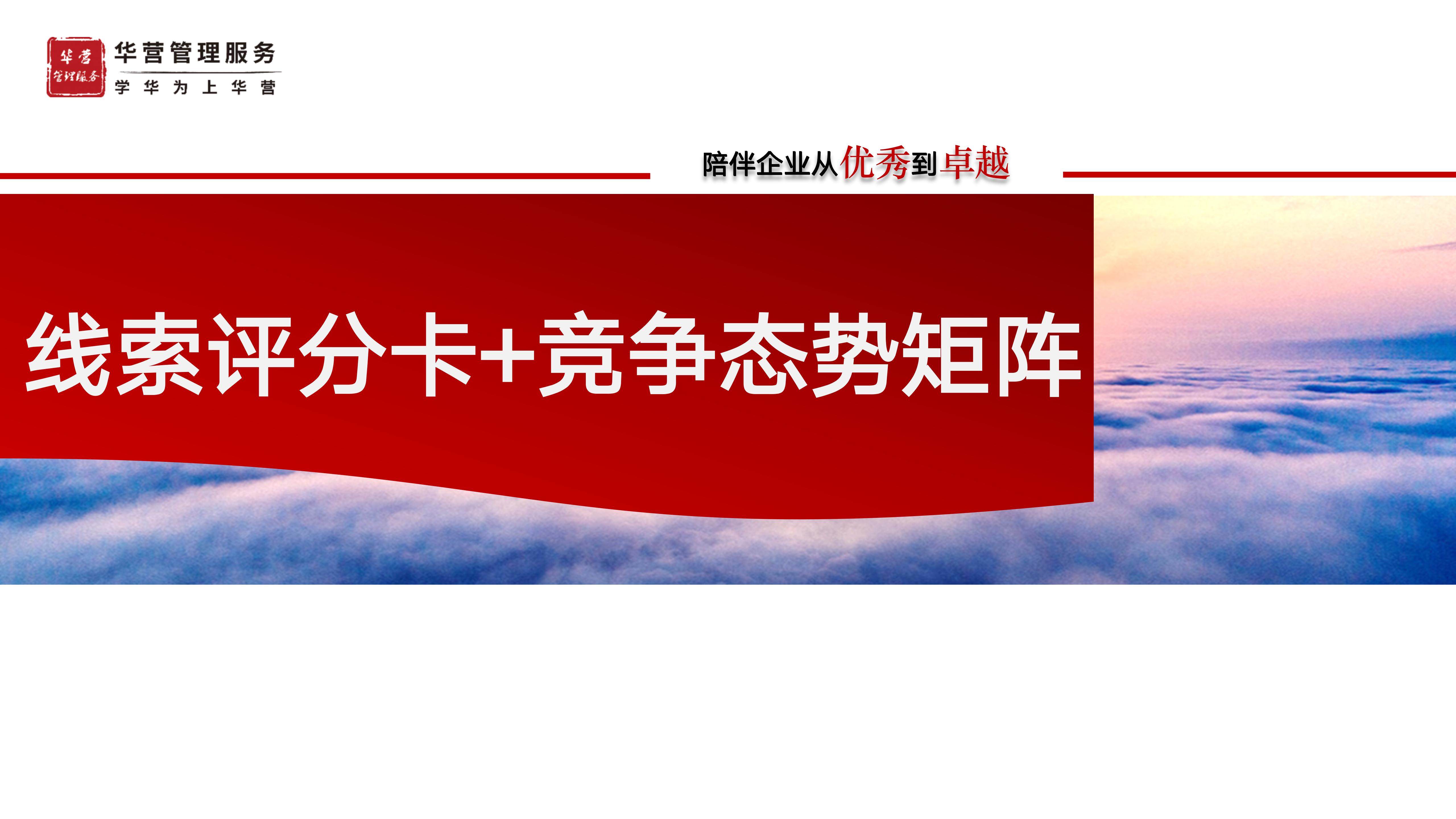 线索评分卡+竞争态势矩阵